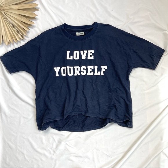 Zadig & Voltaire Love Yourself Navy Blue Crew Neck Oversized Shirt or Sweatshirt - Picture 5 of 9
